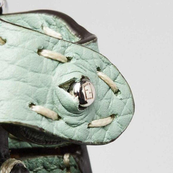 Fendi Menta Pebbled Leather/Snakeskin Nano Peekaboo Maxi Handle Bag - 7AS106 - Picture 7 of 12